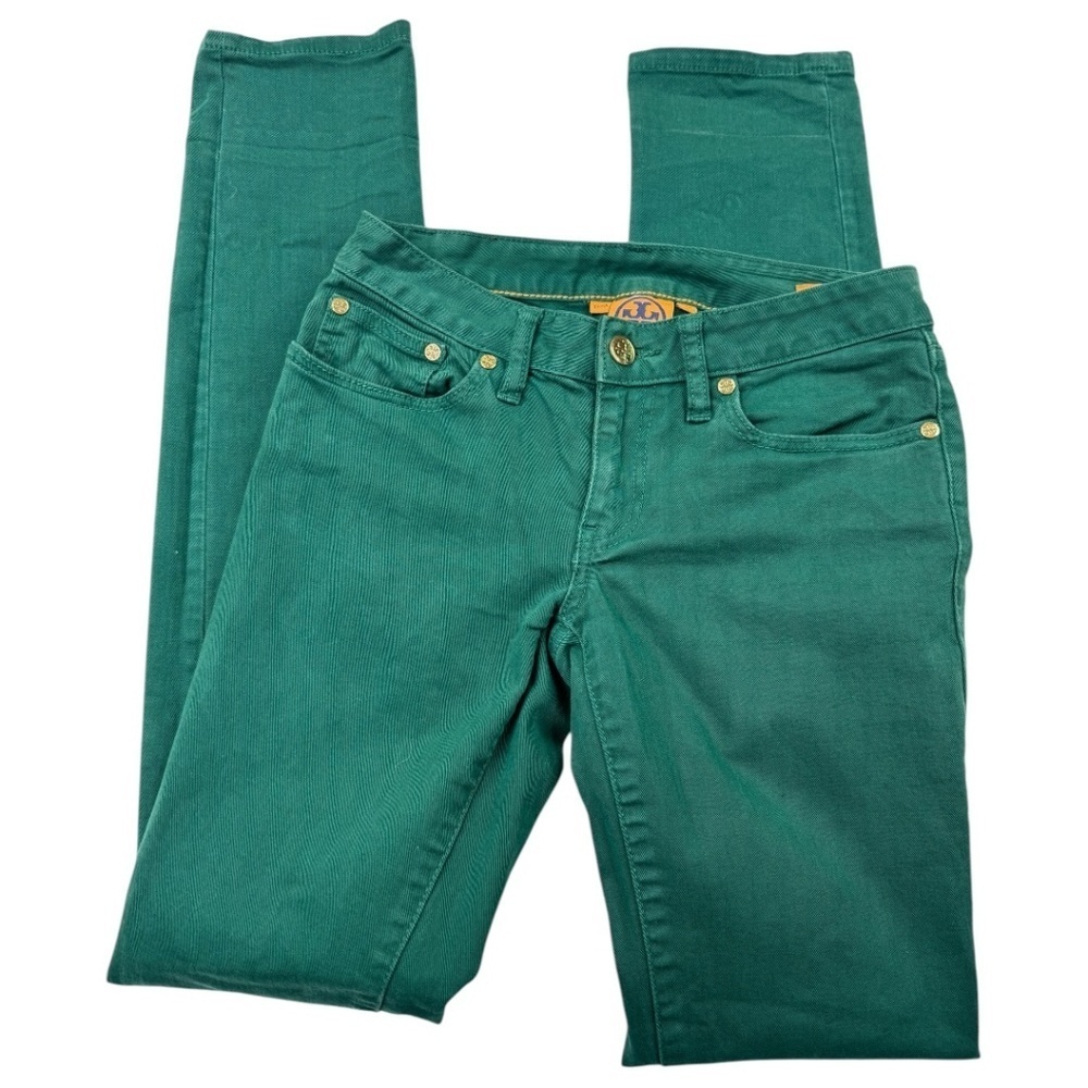Tory Burch Ivy Green Super Skinny Jeans